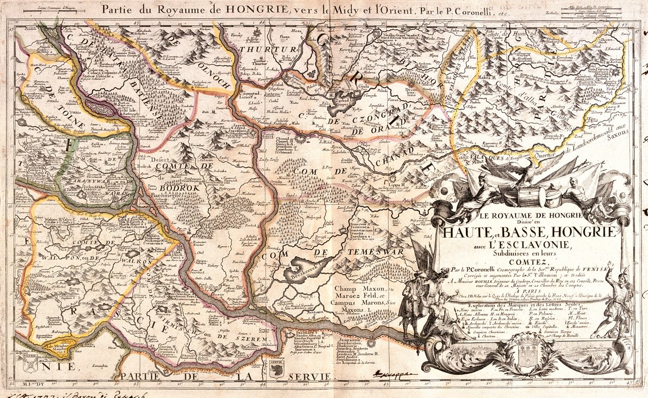 Hungria (circunscrições: Somogy, Baranya, Tolna, Bács-Kiskun, Csongrád, Békés), Roménia (circunscrições: Arad, Alba, Hunedoara, Timi, Cara-Severin), Norte da Sérvia, Croácia (circunscrições: Vukovar-Syrmia, Osijek-Baranja, Brod-Posavina) de Jean-Baptiste Nolin