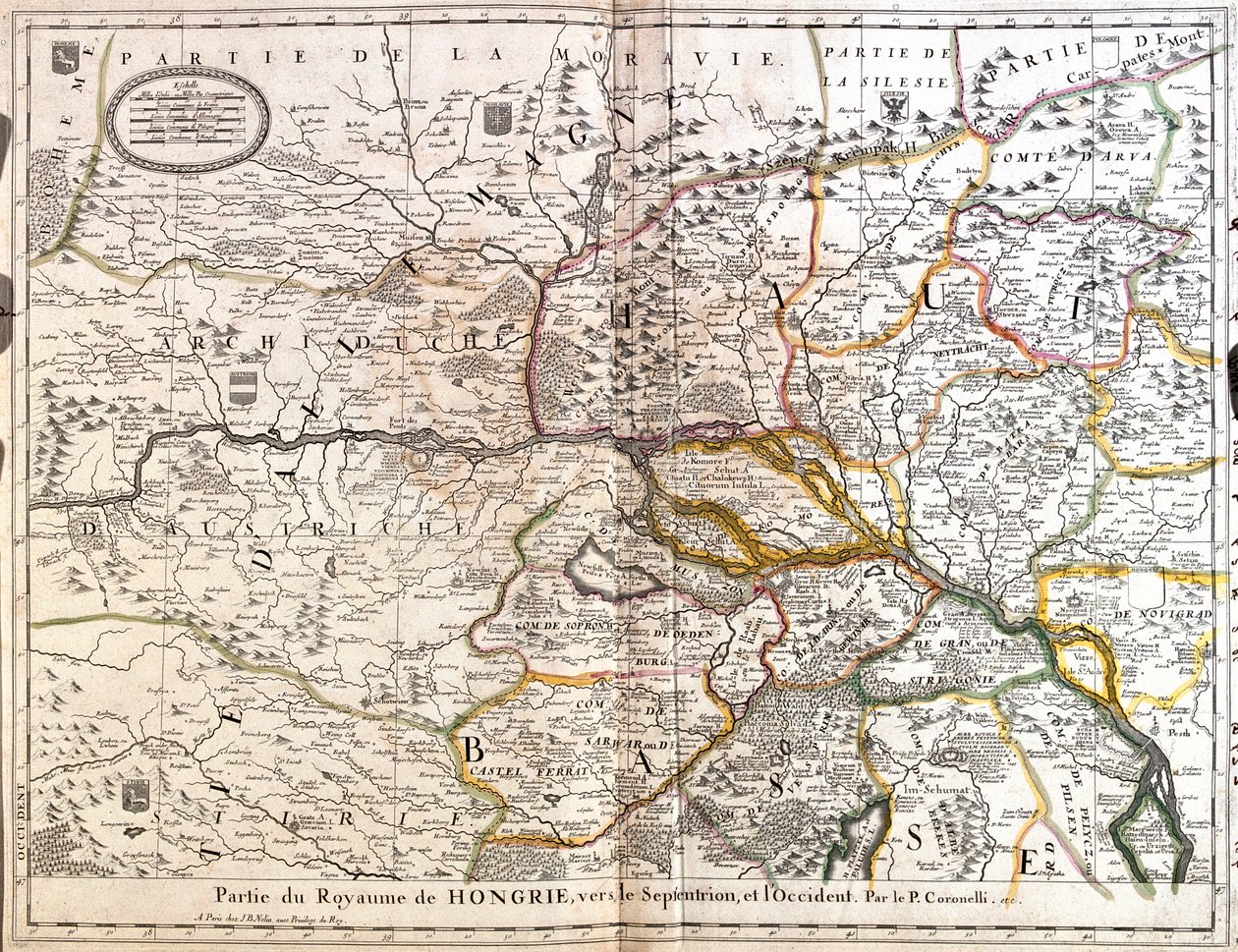 Sudeste da República Checa, oeste da Eslováquia, oeste da Hungria, leste da Áustria de Jean Baptiste Nolin