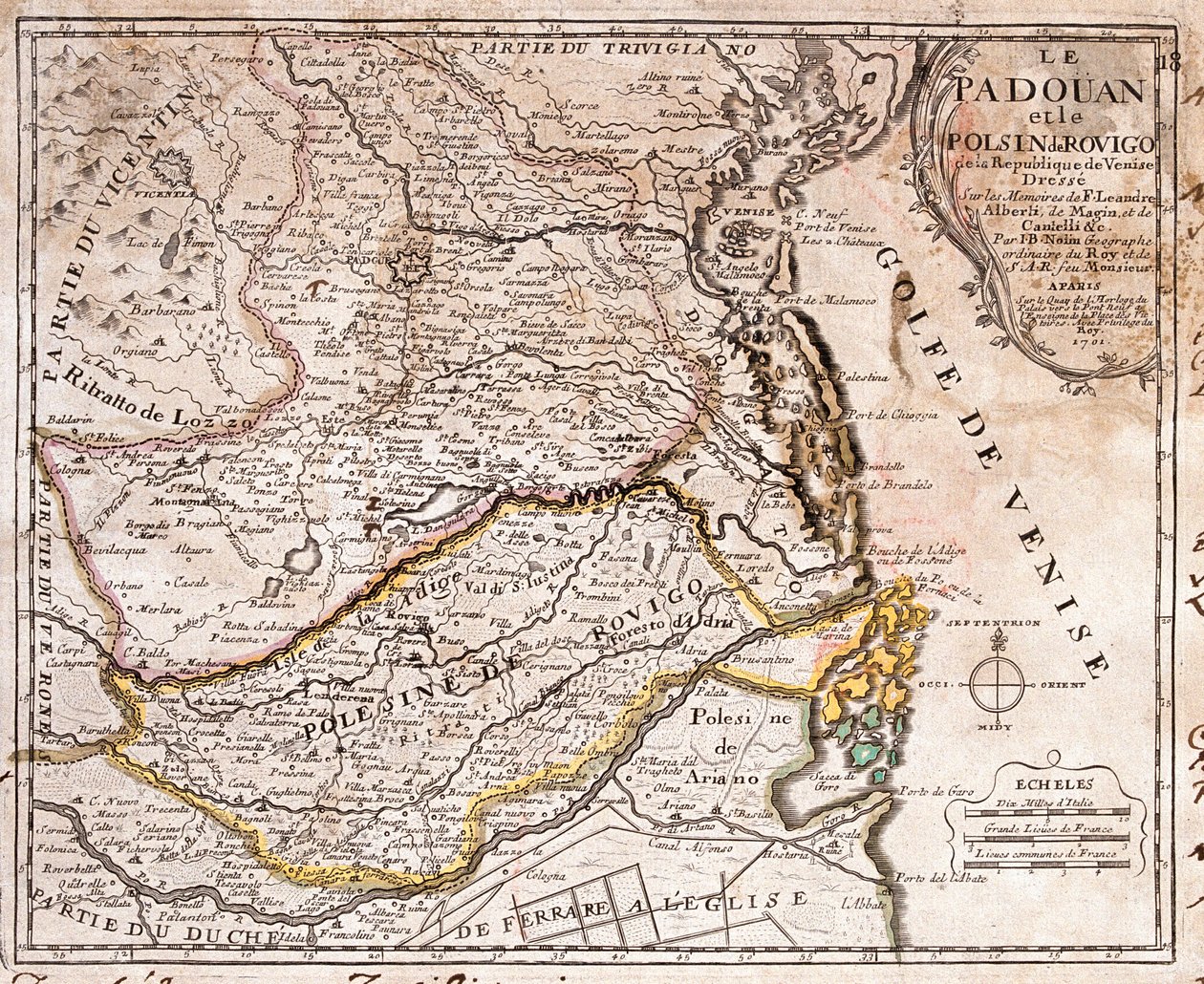 Sudeste do Veneto, nordeste da Emília-Romanha, Itália de Jean Baptiste Nolin