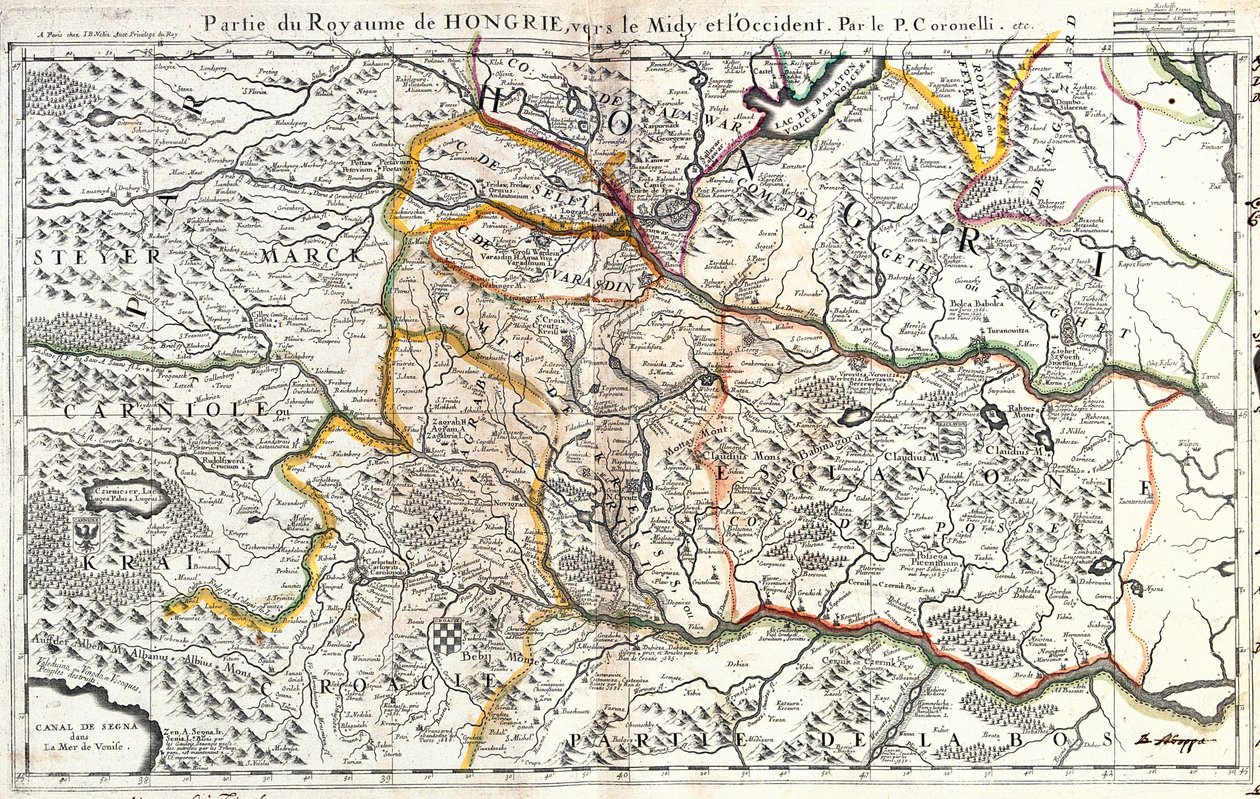 Sudoeste da Hungria, norte da Croácia, leste da Eslovénia de Jean-Baptiste Nolin