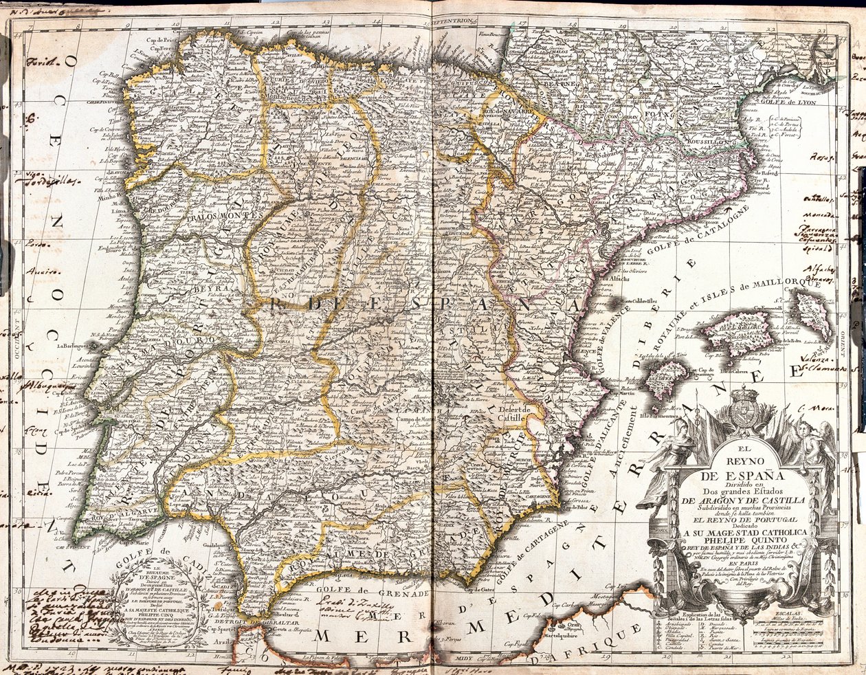 Spain, Portugal de Jean Baptiste Nolin