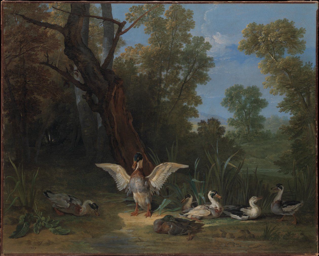 Patos a descansar ao sol de Jean-Baptiste Oudry