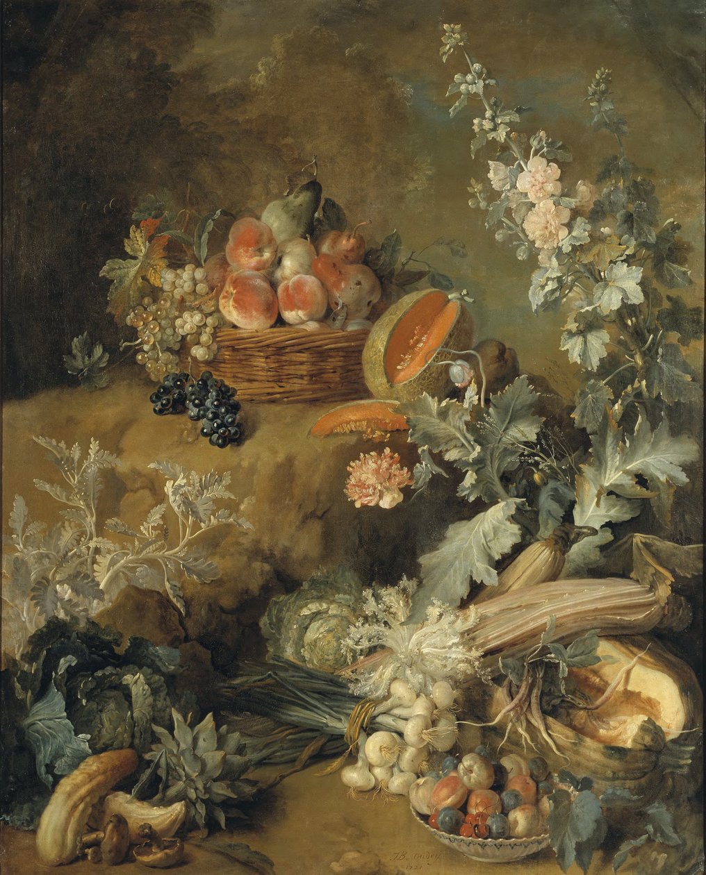 Natureza-morta de frutas e legumes («Terra») de Jean-Baptiste Oudry