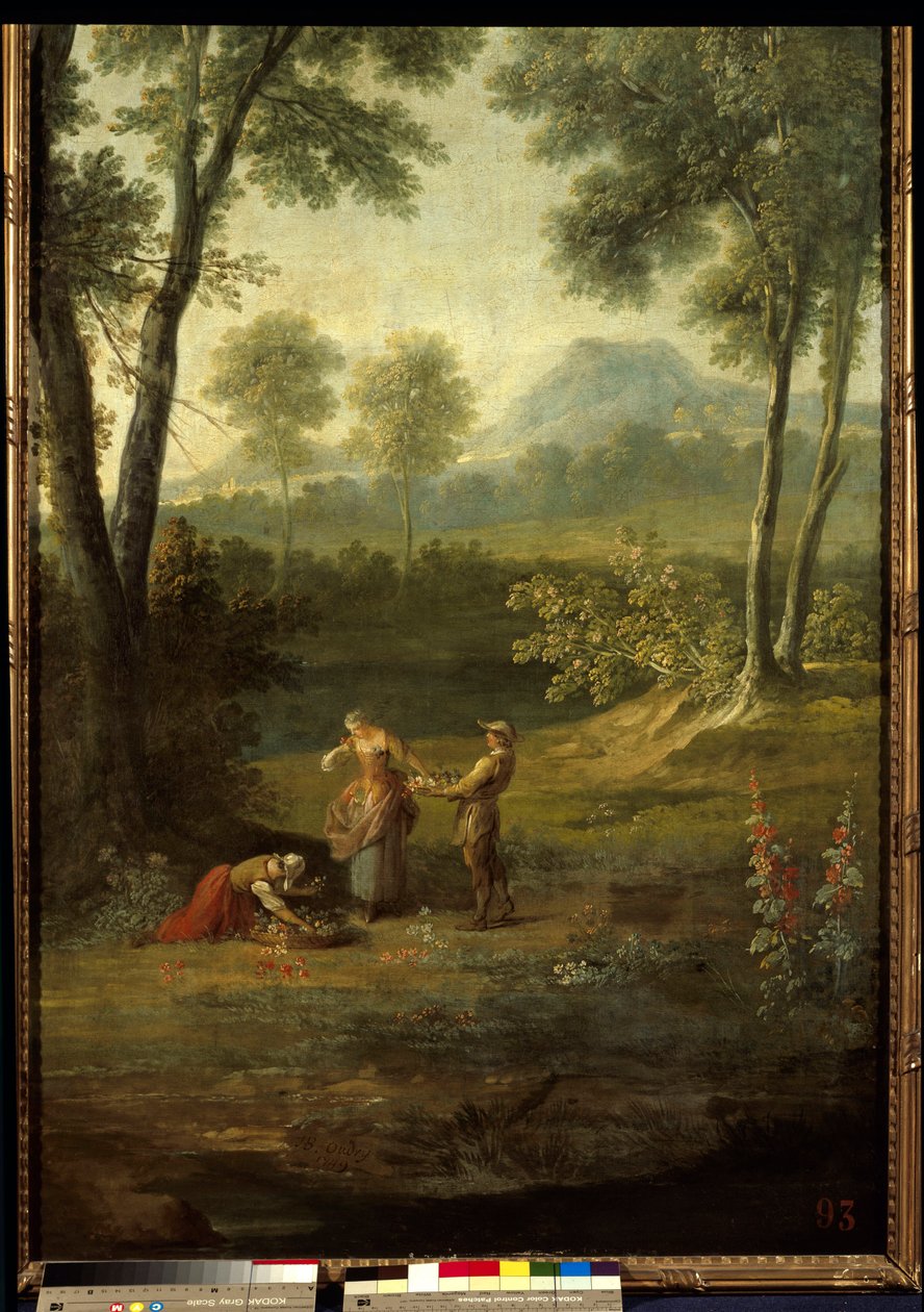 Os cinco sentidos: "o cheiro" Detalhe de um painel decorativo de Jean Baptiste Oudry (1686-1755) 1749 Versailles, musee du chateau. de Jean Baptiste Oudry
