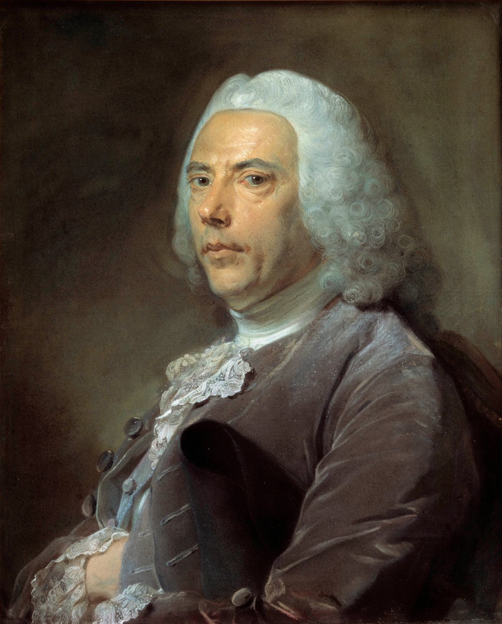 Retrato de Pierre Bouguer (1698-1758) Membro da Academia das Ciências, Geometria e Pintura Astronómica de Jean-Baptiste Perroneau (Jean Baptiste Perronneau) (1715-1783) 1753, 68 x 57 cm - - Retrato de Pierre Bouguer (1698-1758) membro da Academia o de Jean Baptiste Perronneau