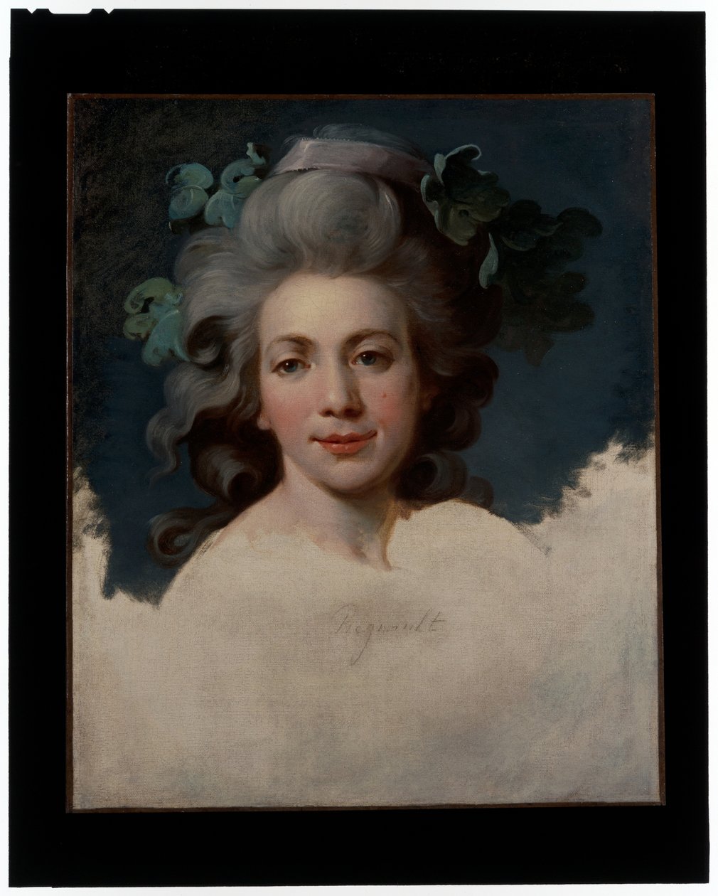 Retrato de uma senhora (Cabeça de uma mulher disfarçada de bacante, um retrato inacabado) de Jean Baptiste Regnault