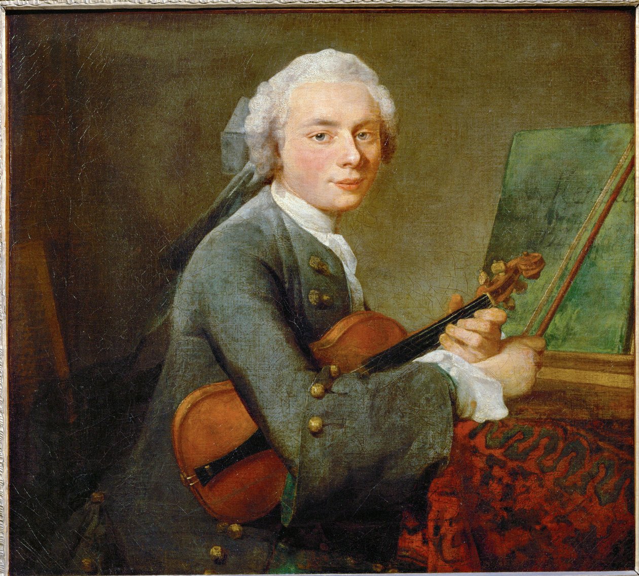 Le jeune homme au violon - jovem com violino ... de Jean Baptiste Simeon Chardin