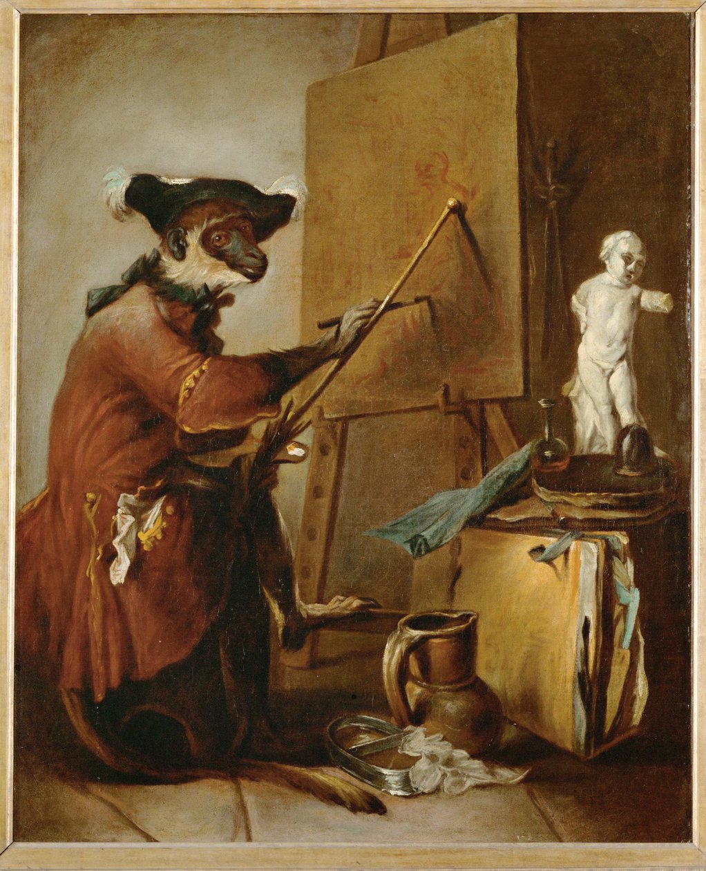 Le singe peintre - O macaco pintor ... de Jean-Baptiste Simeon Chardin