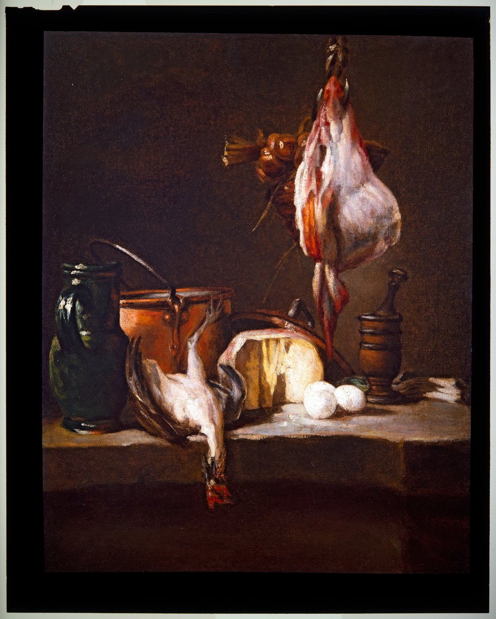 Mesa de cozinha com arraia de Jean Baptiste Simeon Chardin