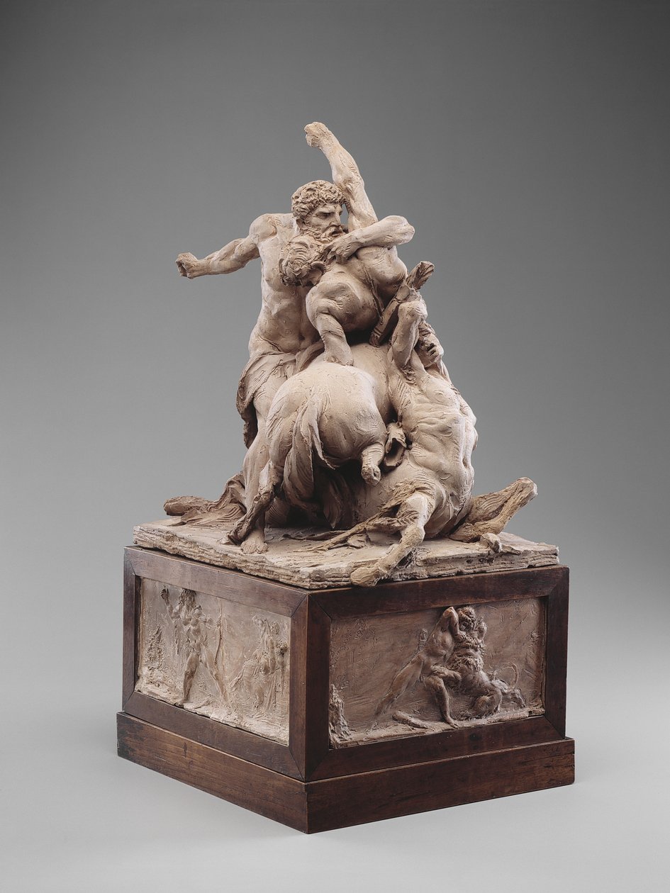 Hercules Fighting Two Centaurs, c.1785 (terracota) de Jean Baptiste Stouf
