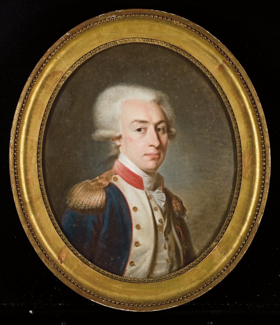 Retrato do Marquês de La Fayette (pastel sobre papel) de Jean Baptiste Weyler