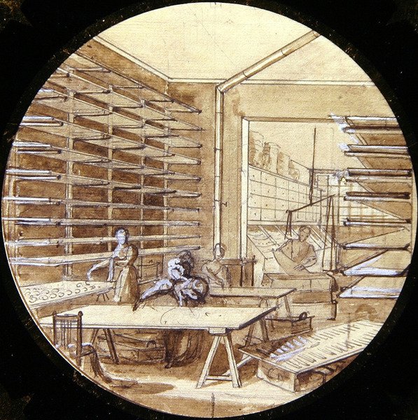 Design para uma sevres plate, do Service des Arts Industriels (caneta e tinta com altura em papel) de Jean Charles Develly