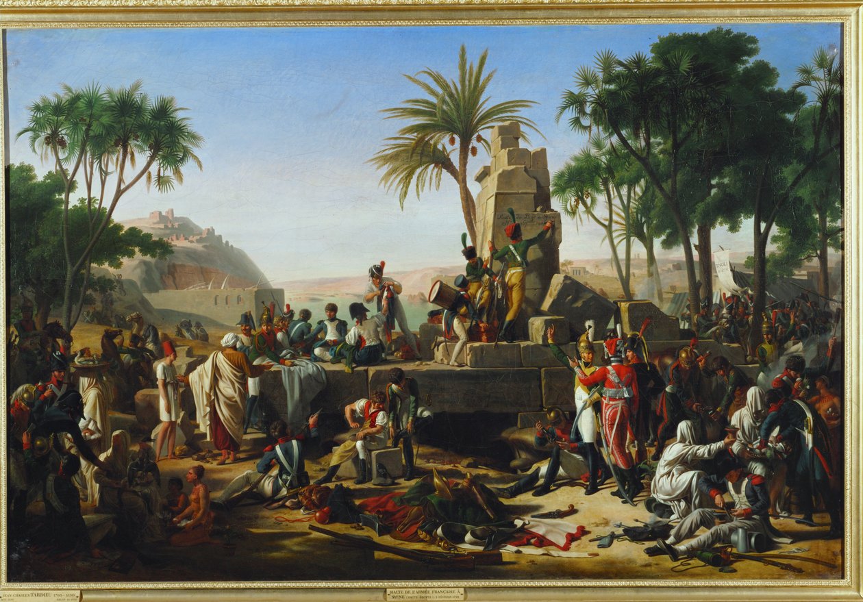 O exército francês pára em Syene em ... de Jean-Charles Tardieu
