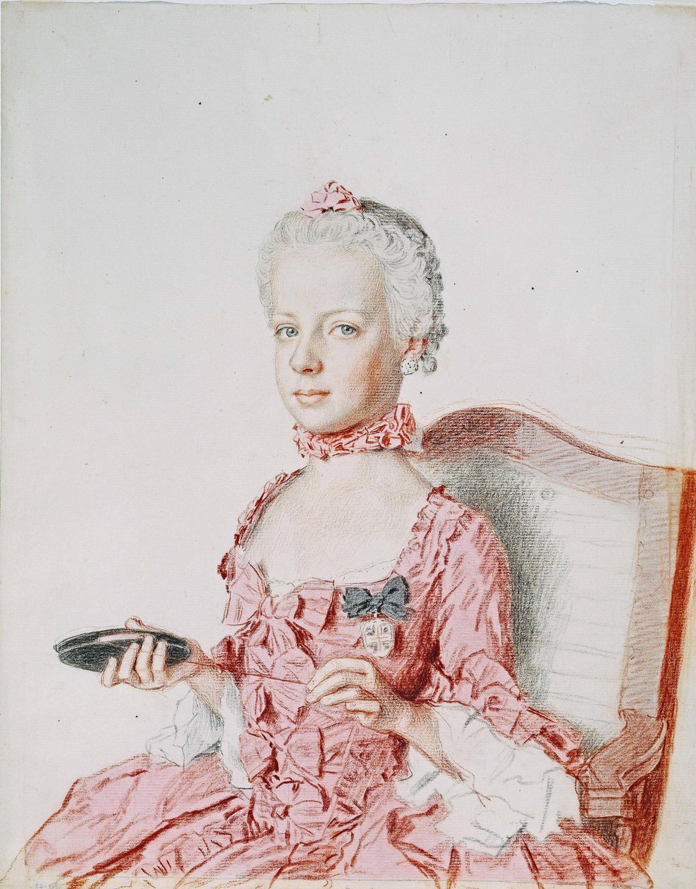 Maria Antonieta, arquiduquesa da Áustria - Jean-Etienne Liotard (1702-1789). Lápis, aquarela, pastel sobre papel de Jean Étienne Liotard