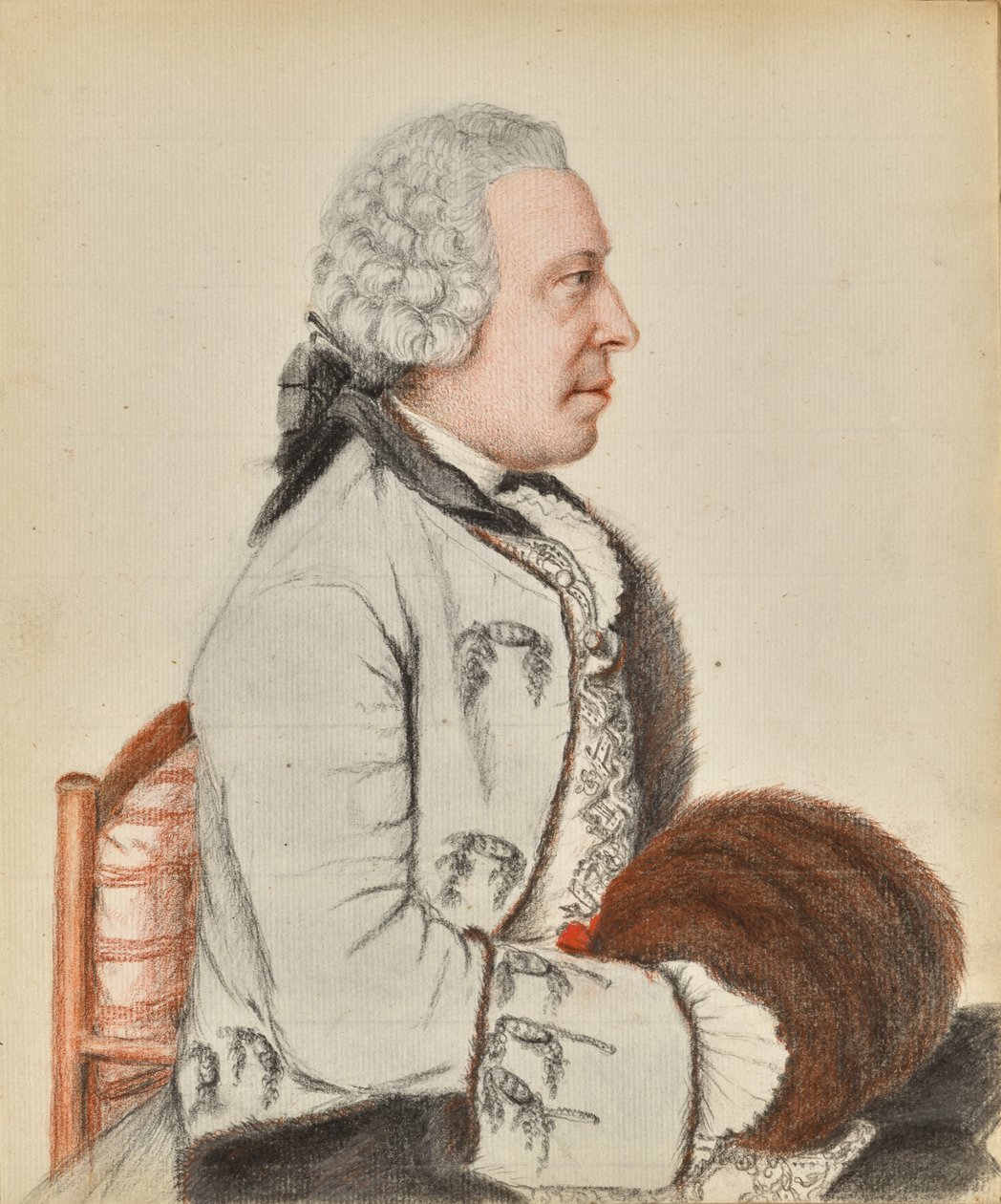 Retrato de Charles Benjamin de Langes de Montmirail, barão de Lubières (recto); Retrato de Charles Benjamin de Langes de Montmirail, barão de Lubières (verso) de Jean-Étienne Liotard
