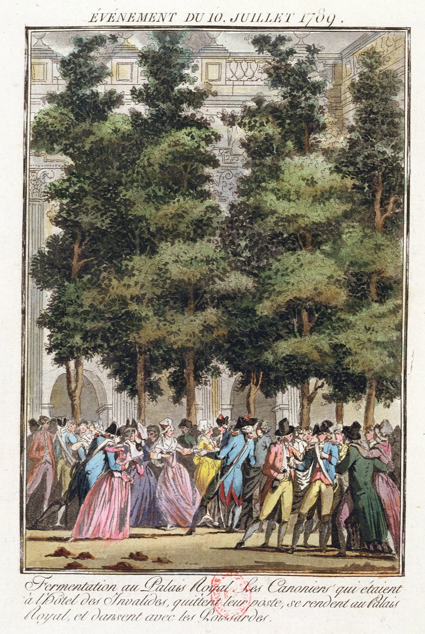 Fermentação no Palais Royal em 10 de julho de 1789 de Jean Francois Janinet