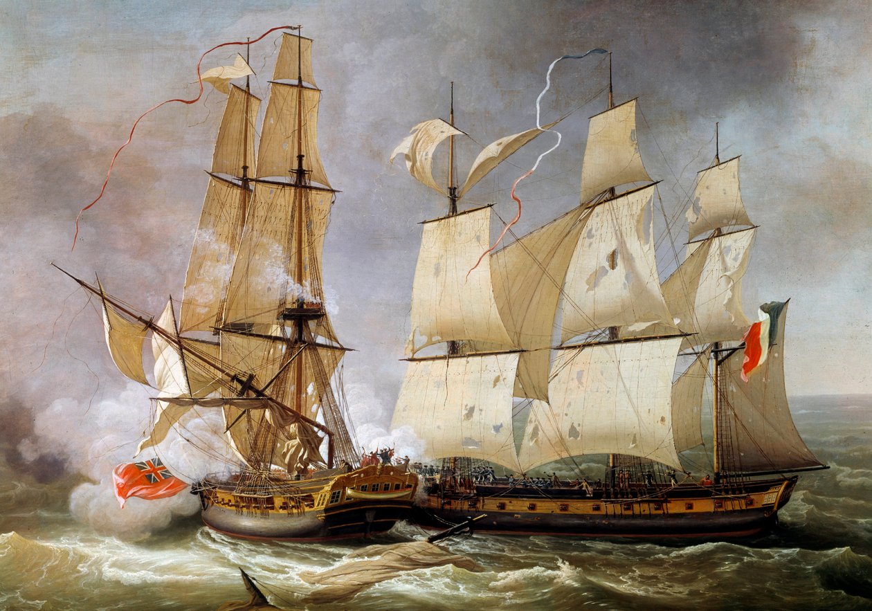 Batalha naval entre a corveta francesa "La Bayonnaise" e a fragata inglesa "L