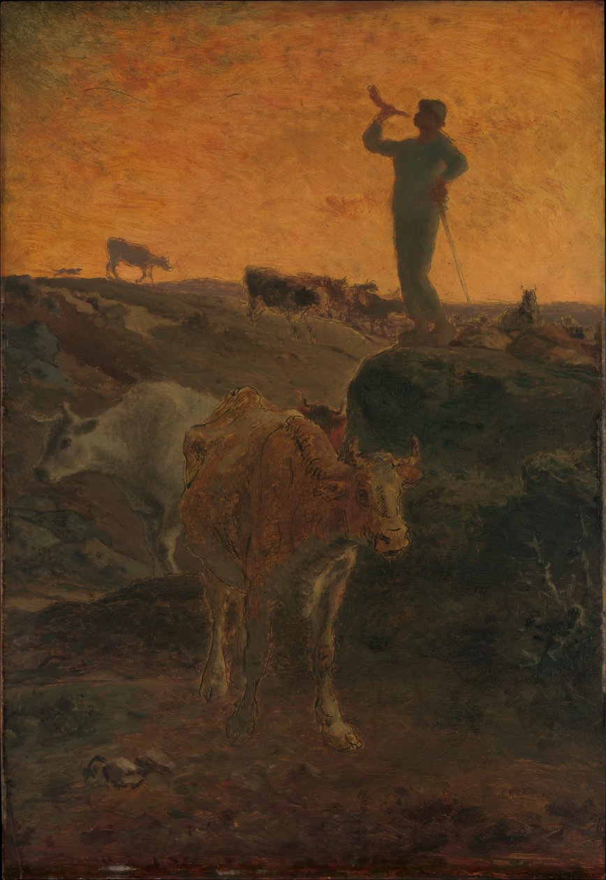Die Kühe nach Hause rufen de Jean-Francois Millet