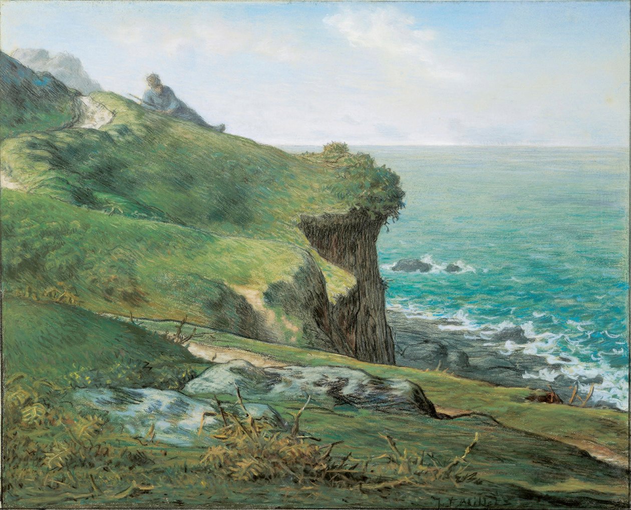 Penhascos em Greville par Millet, Jean François (1814-1875) de Jean Francois Millet