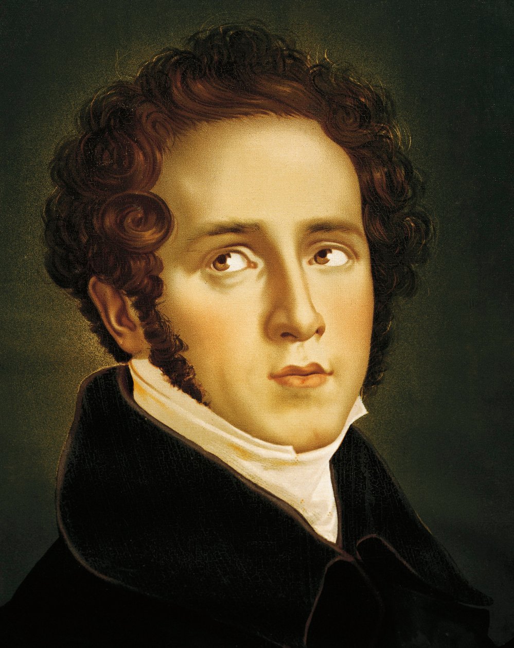 Itália, Catania, Retrato do compositor de ópera italiano, Vincenzo Bellini de Jean Francois Millet