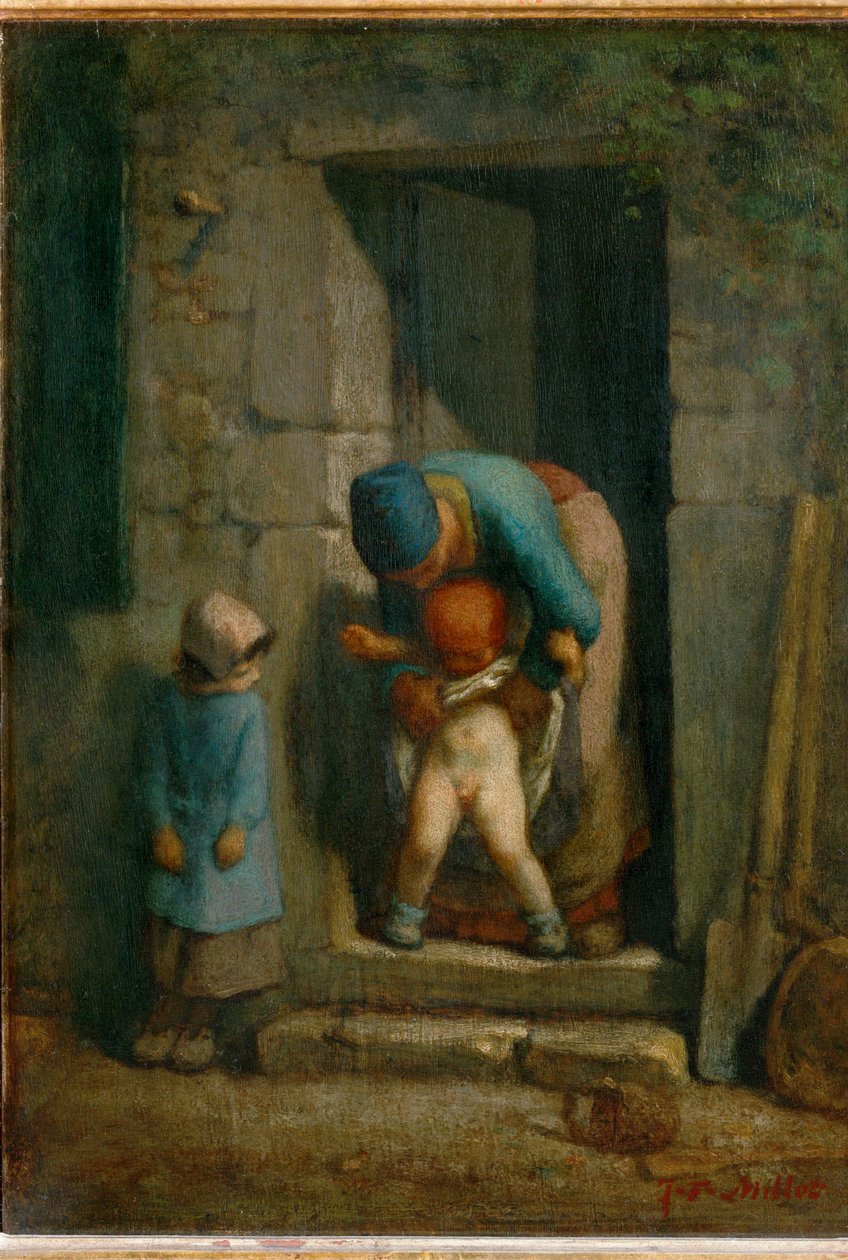 Precaução maternal (pintura sobre tela) de Jean-Francois Millet