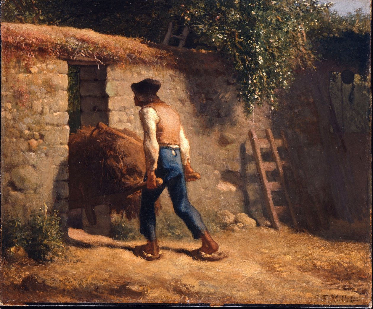 Camponês com um carrinho de mão de Jean-Francois Millet