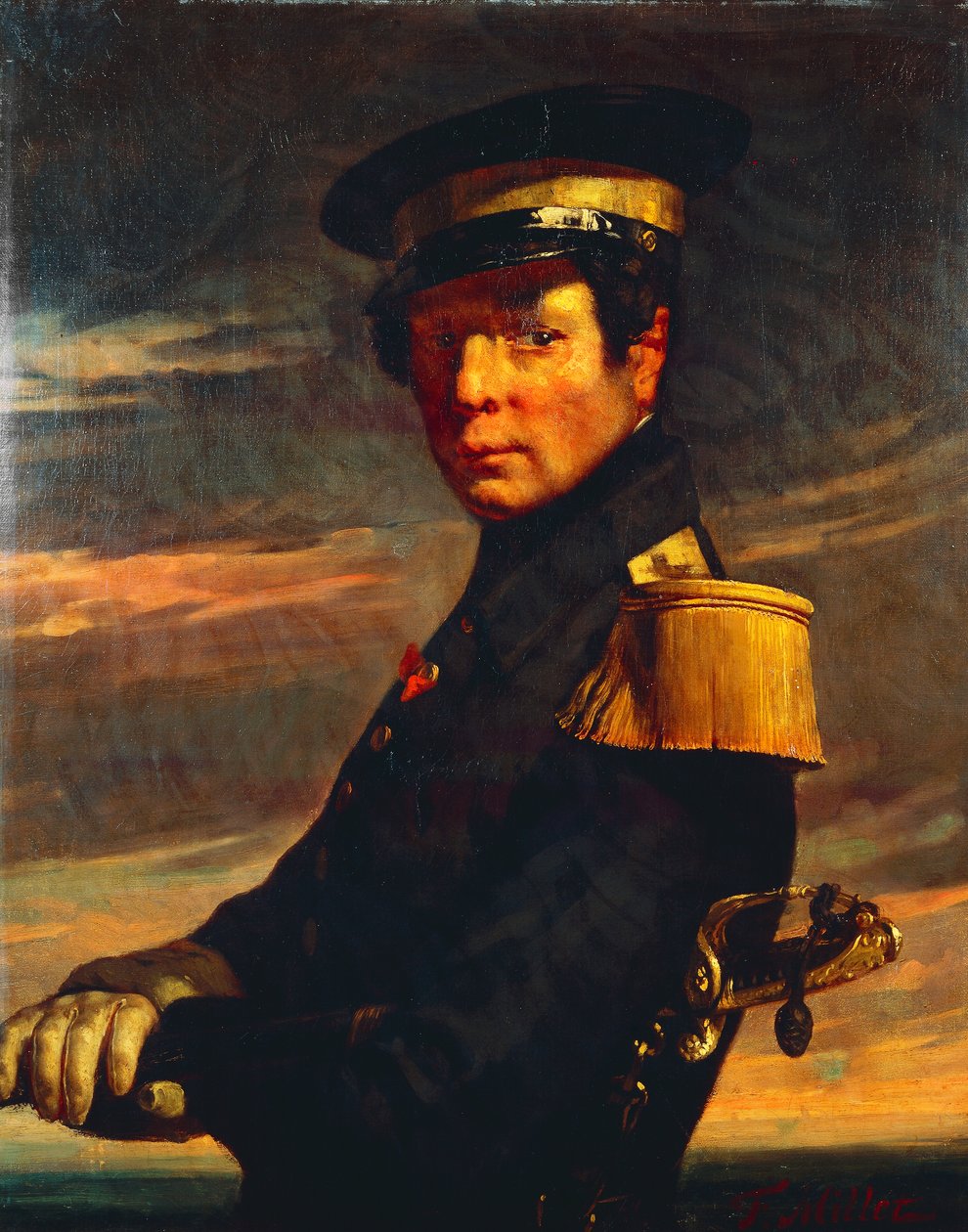 Retrato de oficial naval de Jean Francois Millet