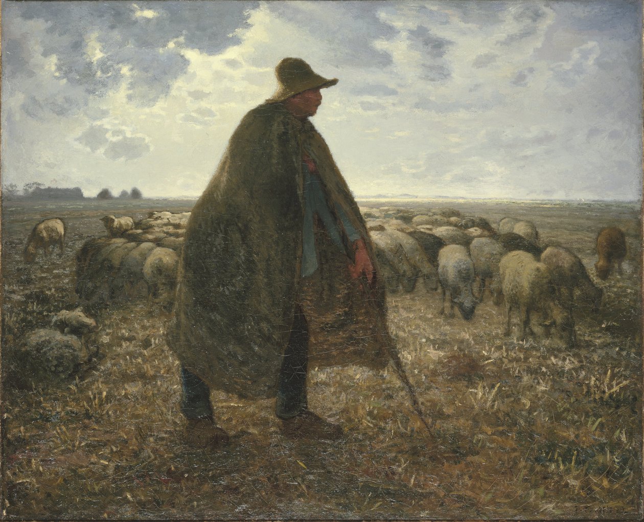 Pastor, tendendo, seu, rebanho de Jean-Francois Millet
