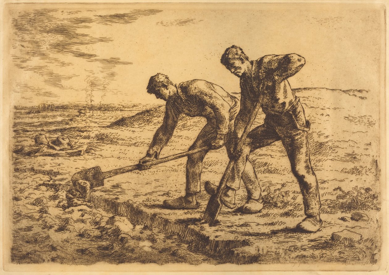 Os escavadores de Jean-Francois Millet