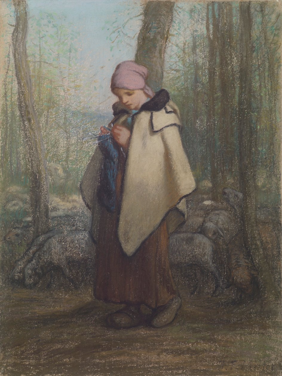A pastora de tricô de Jean-Francois Millet
