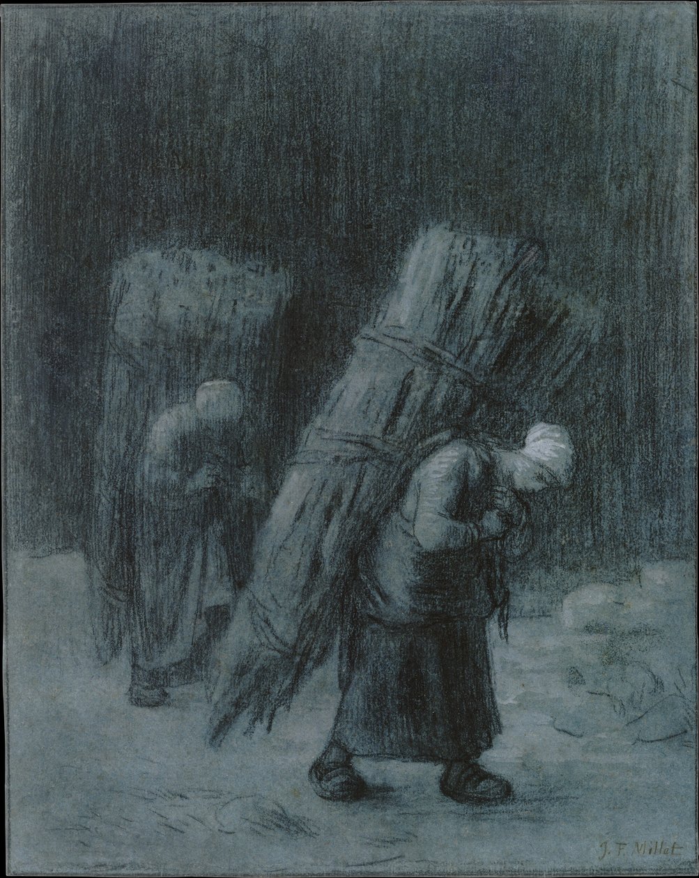 Mulheres a transportar feixes de lenha de Jean-Francois Millet
