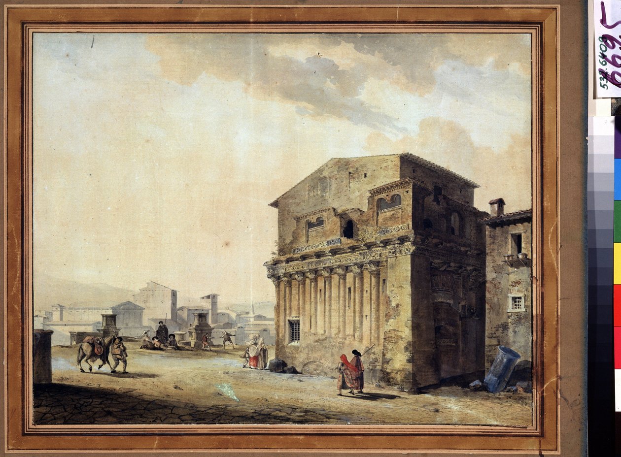Roma, a casa de Pôncio Pilatos (10 aC-39 dC) (Roma, a casa de Pôncio Pilatos). Pintura de Jean François Thomas de Thomon (1754-1813). Aquarela e tinta sobre papel, 36,7 x 46,6 cm de Jean François Thomas de Thomon