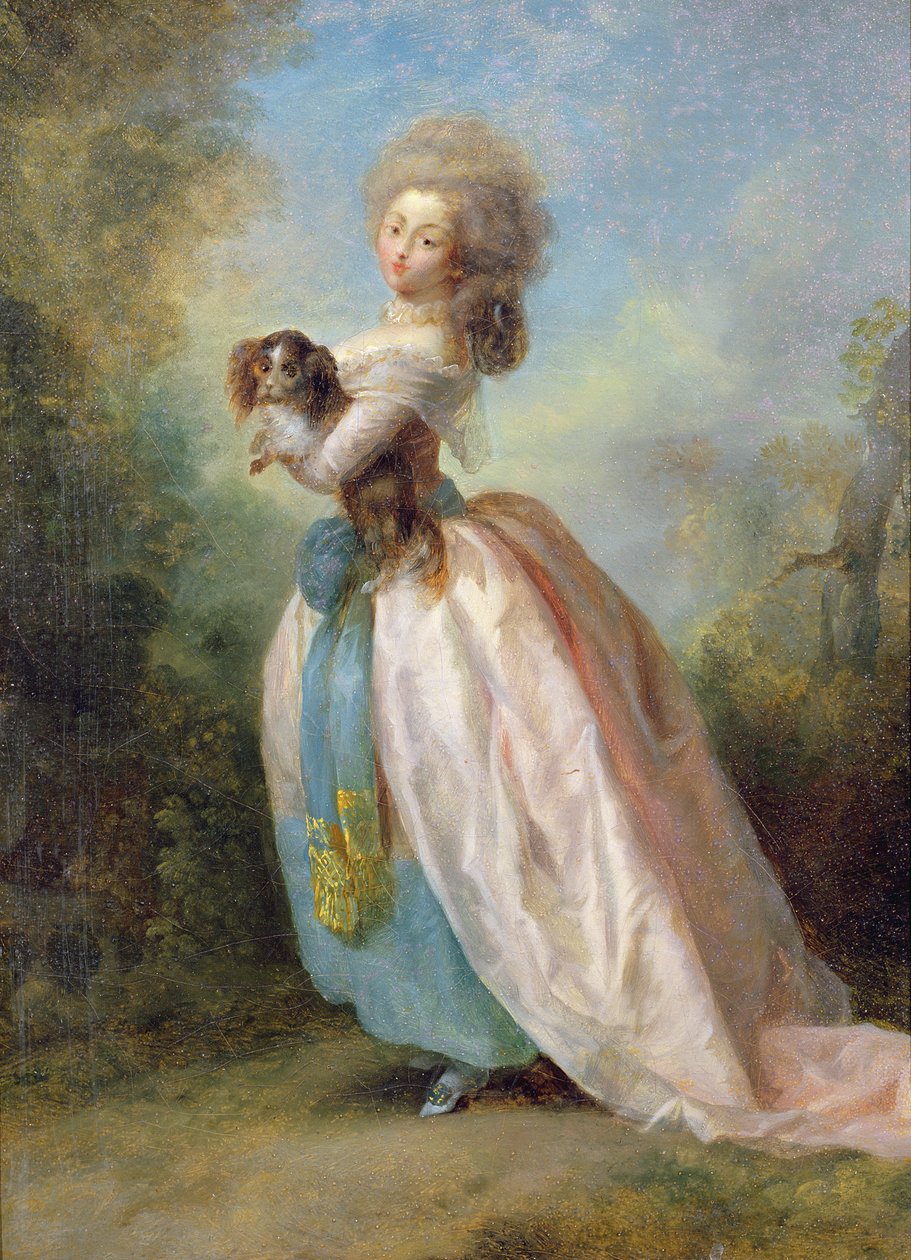 Uma senhora com um cão de Jean Frederic Schall