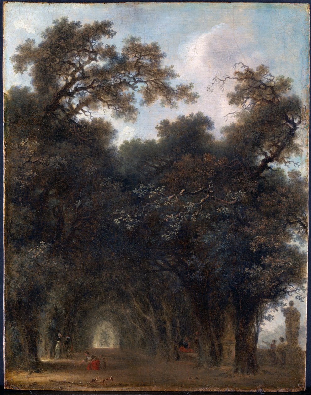 Uma avenida sombreada, c. 1775, óleo sobre madeira de Jean Honore Fragonard