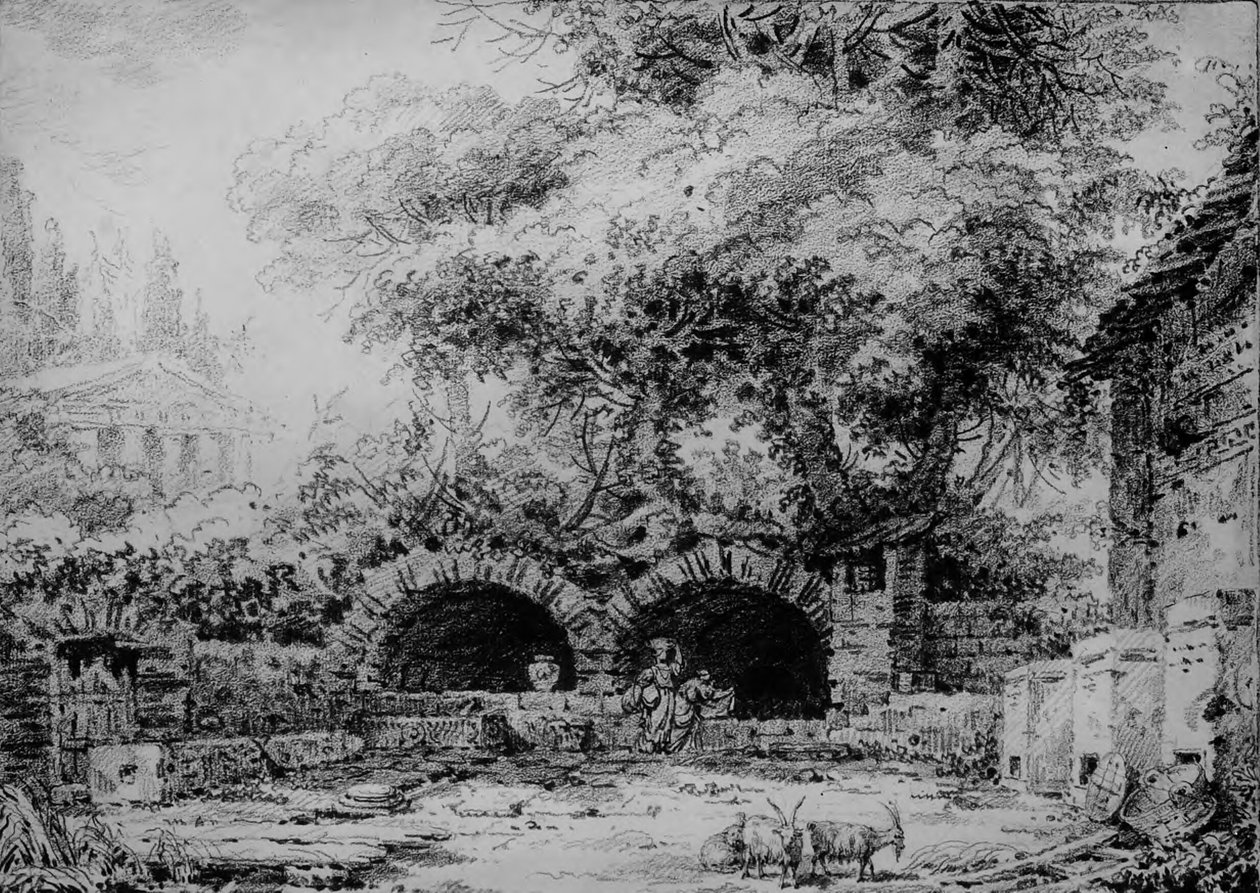 Paisagem com ruínas de Jean-Honore Fragonard