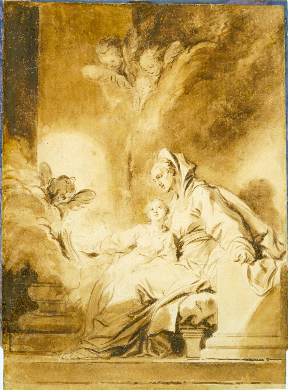 Die Erziehung der Jungfrau de Jean-Honore Fragonard