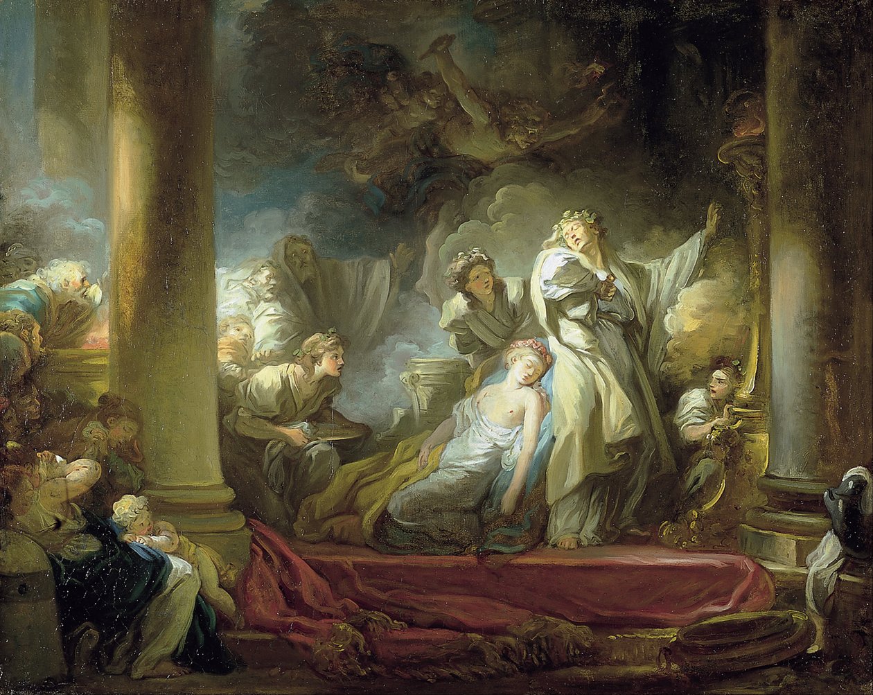 O sacrifício de Caliroe de Jean-Honore Fragonard