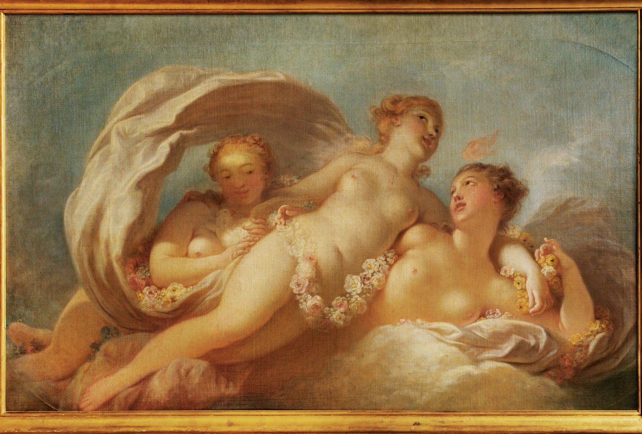 As Três Graças (pintura sobre tela) de Jean-Honore Fragonard