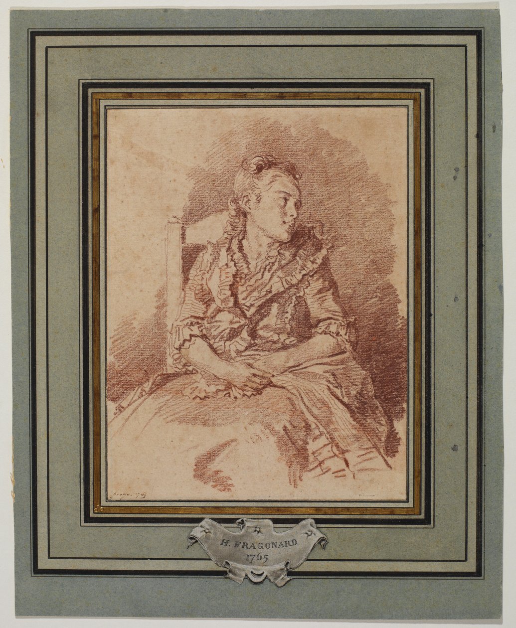 Moça sentada, 1785 de Jean Honore Fragonard