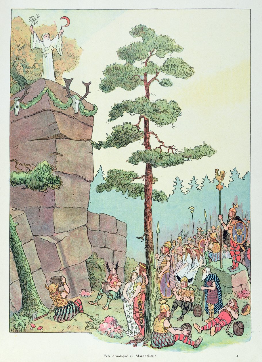 Festival Druid em Maennelstein, Alsácia, ilustração de 