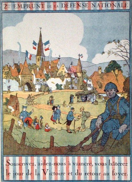 Cartaz publicitário do Segundo Empréstimo para a Defesa Nacional (lito a cores) de Jean Jacques Waltz