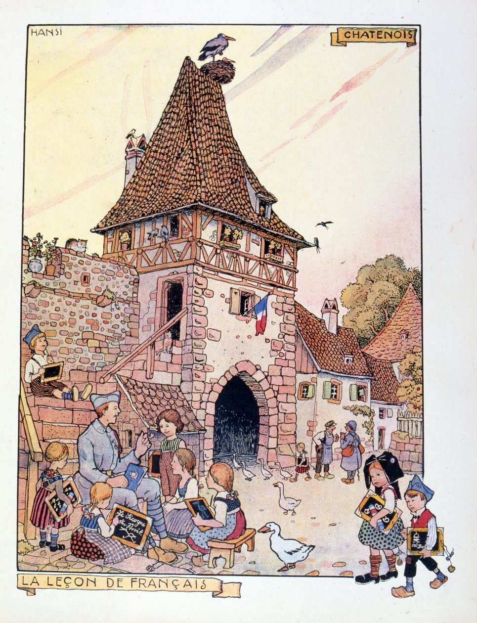 O regresso da região da Alsácia a França ,1919 (ilustração) de Jean Jacques Waltz