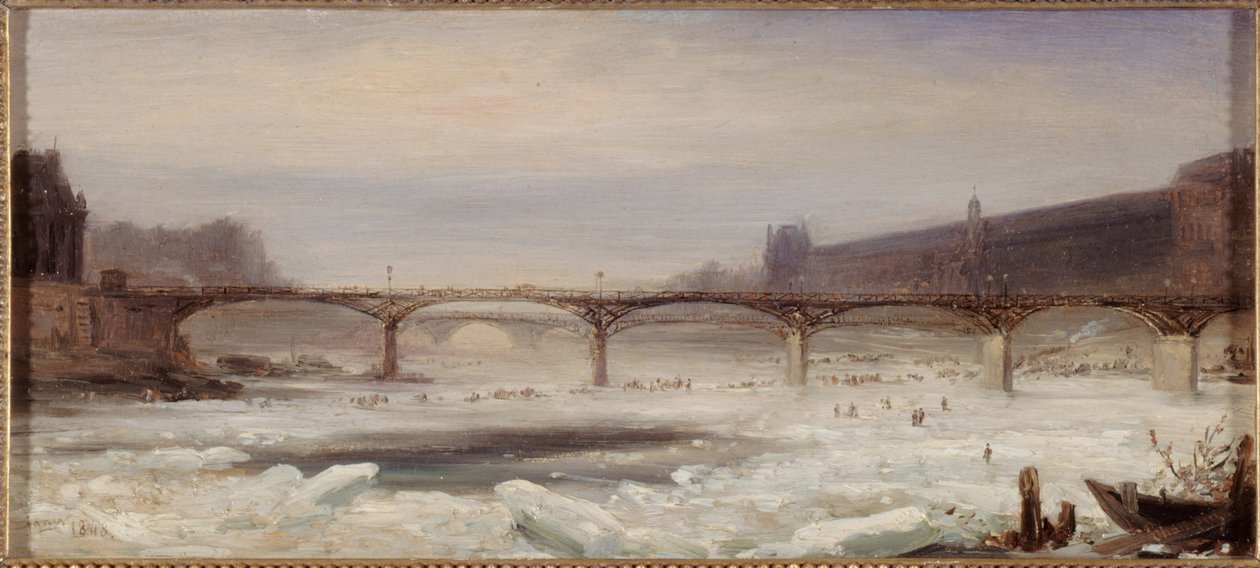 O Sena e a Pont des Arts, janeiro de 1848 de Jean Jacques Champin