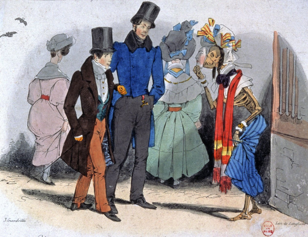 Prostitutas espalhando sífilis, c.1850 (ilustração) de Jean Jacques Granville