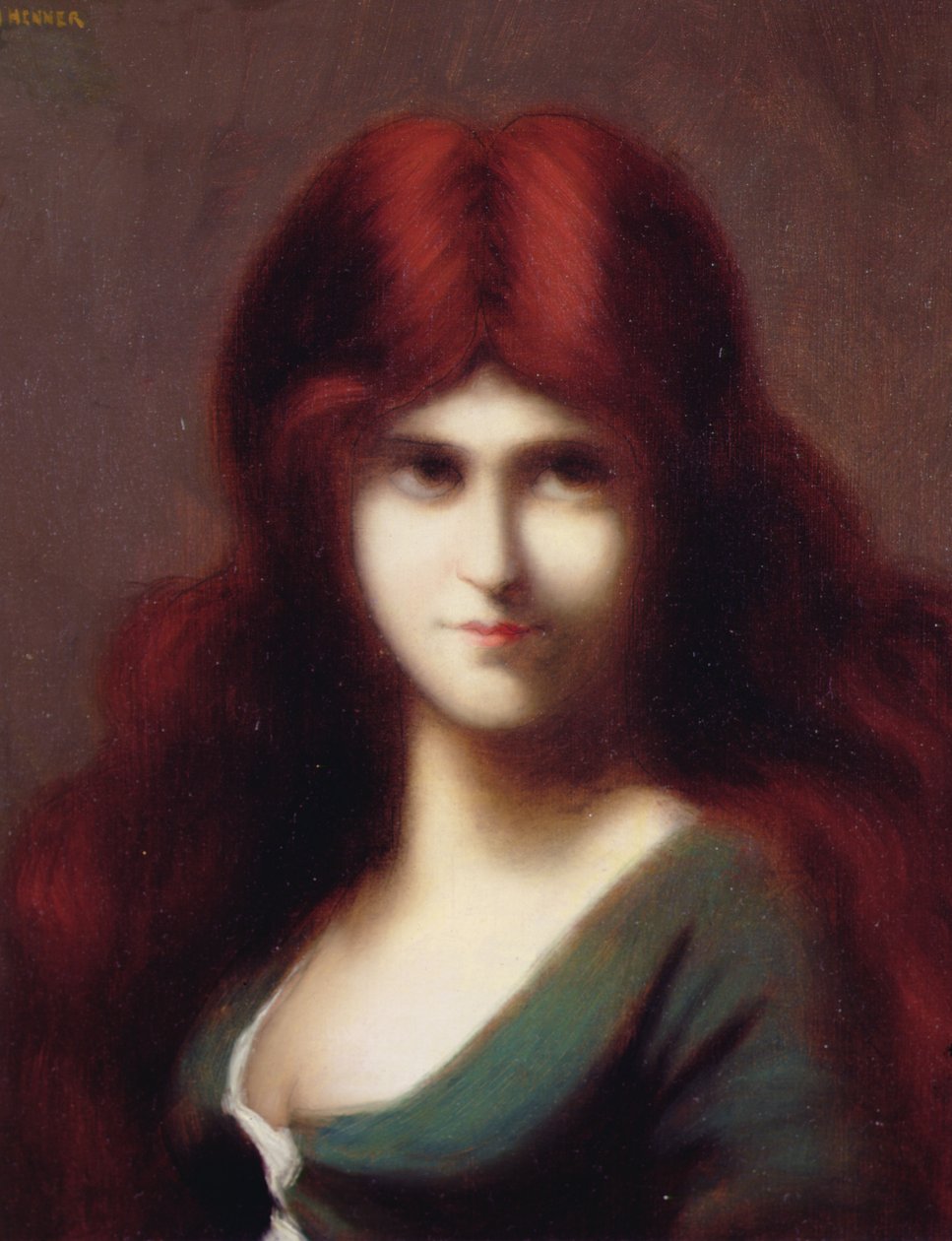 Uma Beleza de Cabelo Vermelho (óleo sobre tela) de Jean Jacques Henner