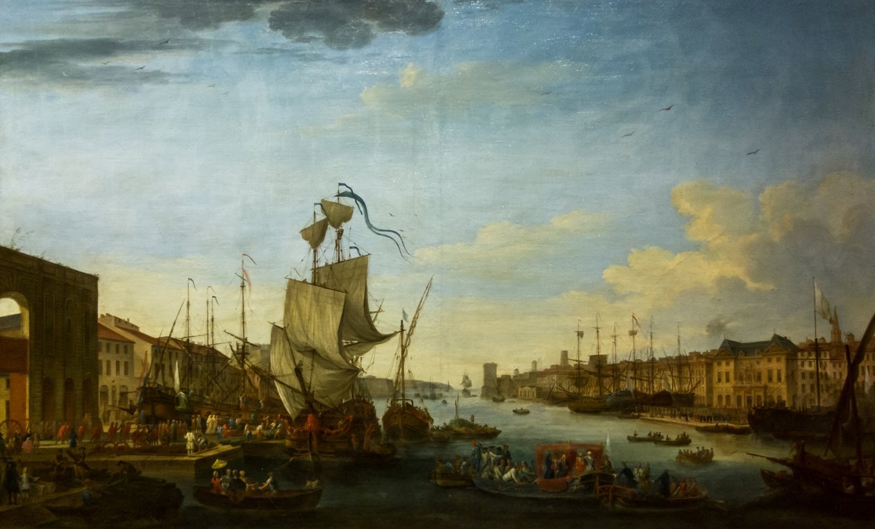 Francês: Embarquement du corps expeditionnaire de Minorque au port de Marseille sous les ordres du Duc de Richelieu Embarque do corpo expedicionário de Menorca no porto de Marselha sob as ordens do Marechal de Richelieu de Jean-Joseph Kapeller