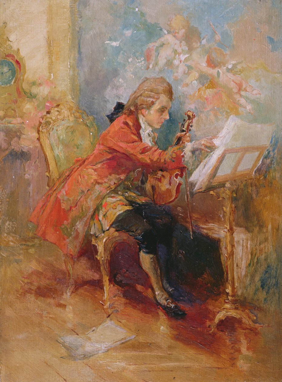 Mozart tocando violino de Jean Louis Ernest Meissonier
