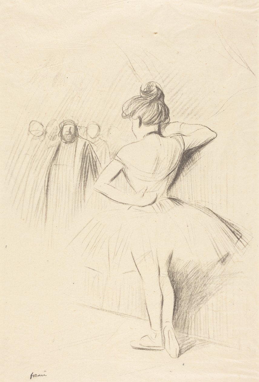 Bailarina encostada a um suporte vertical (com figurantes) de Jean-Louis Forain