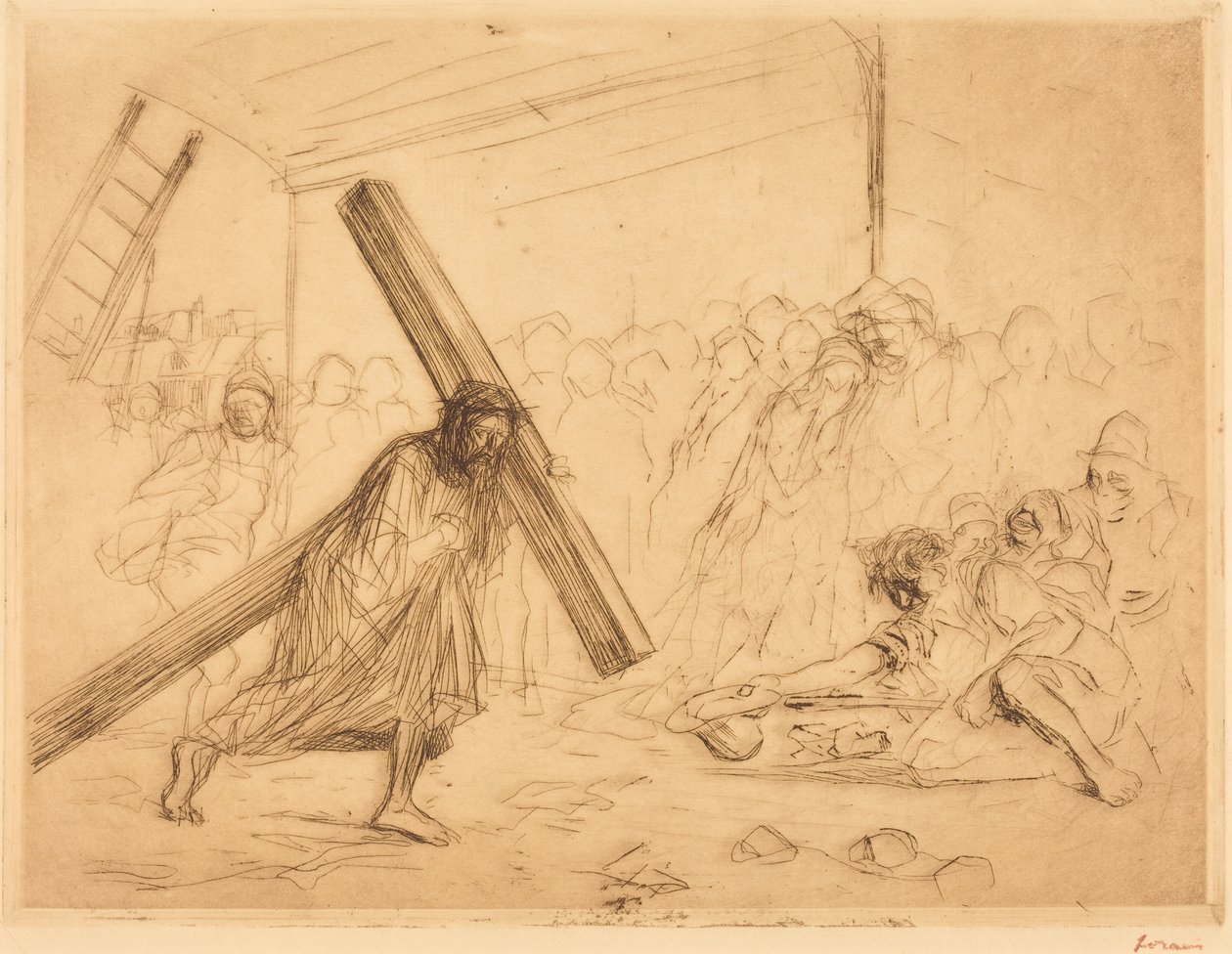 Cristo carregando a sua cruz (quarta prancha) de Jean-Louis Forain