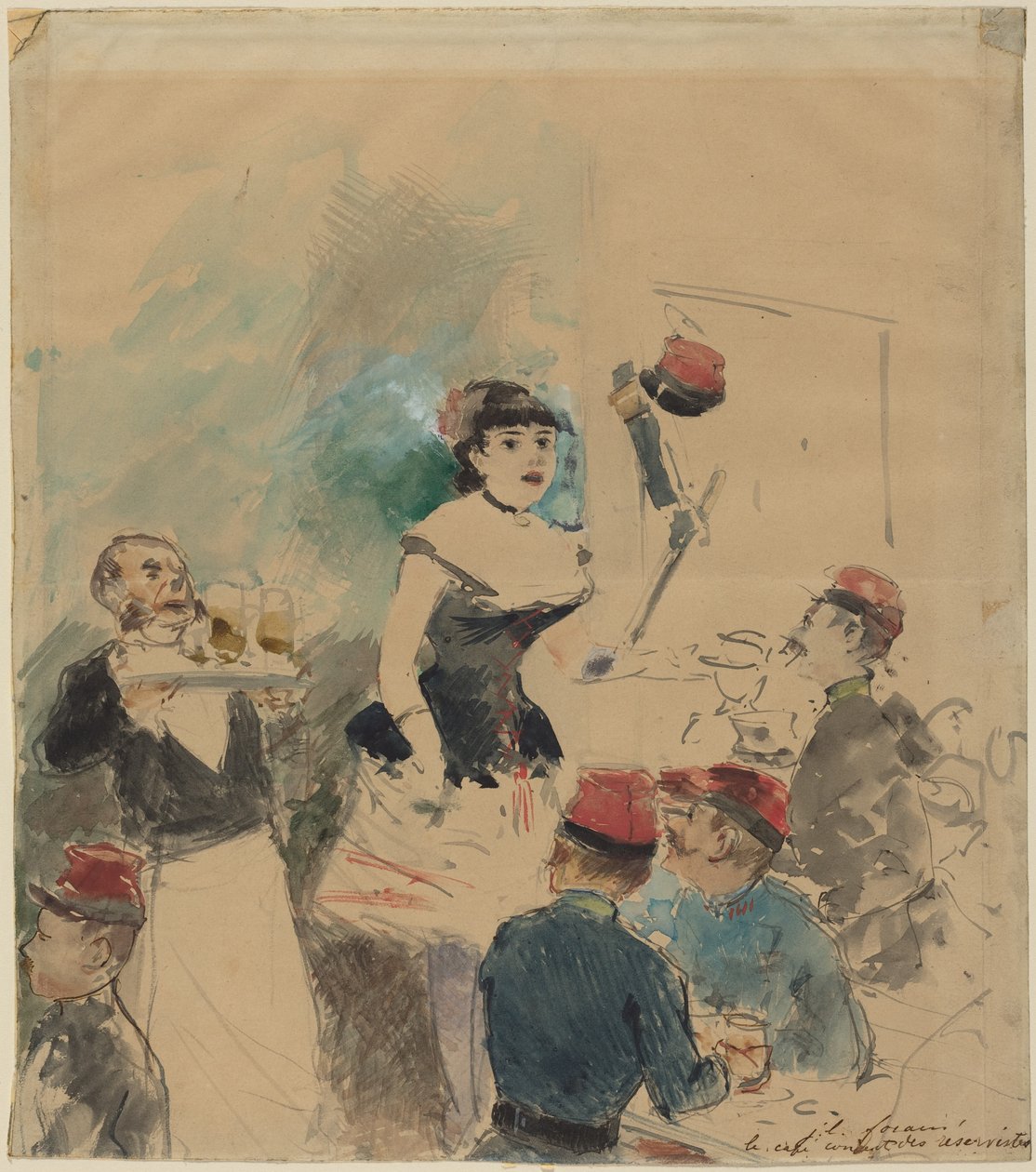 O café-concerto dos reservistas de Jean-Louis Forain